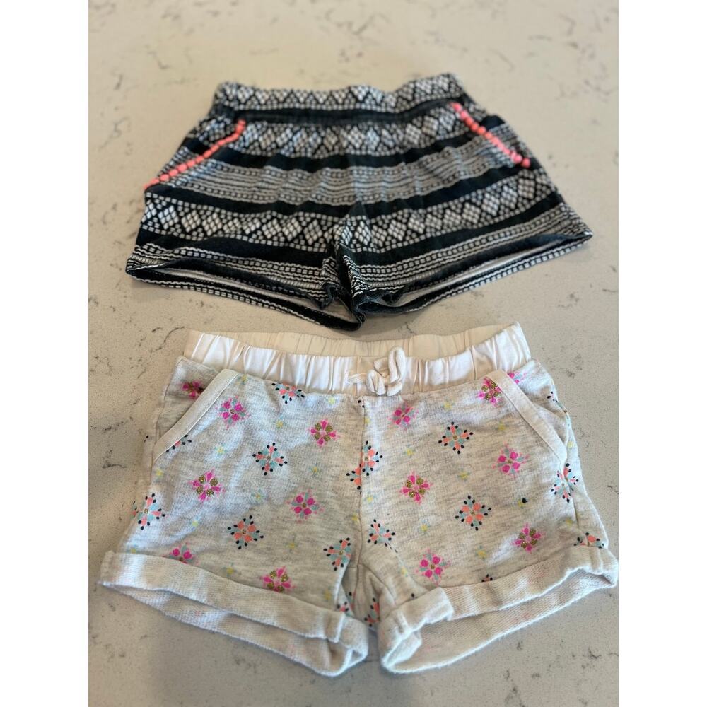 2t girls patterned cotton shorts